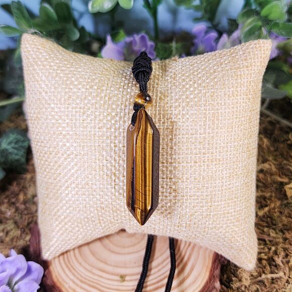 Double Terminated Tiger's Eye Point Necklace #8 - Picture 1 of 2